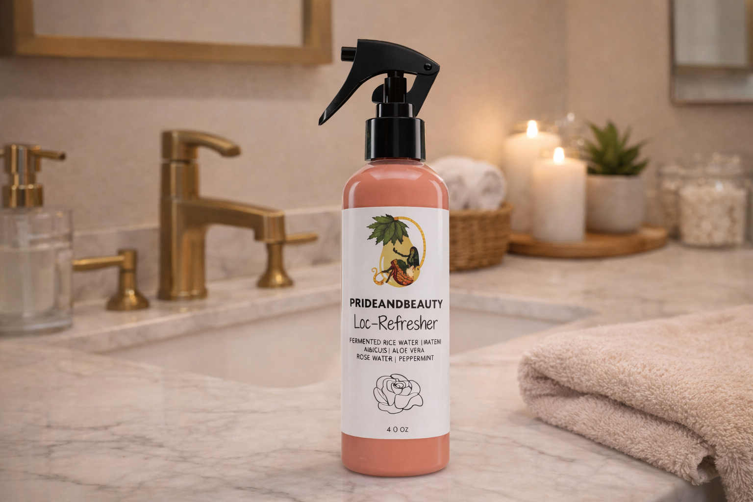 Pride and Beauty Loc-Refresher Spray (Rosewater + Peppermint