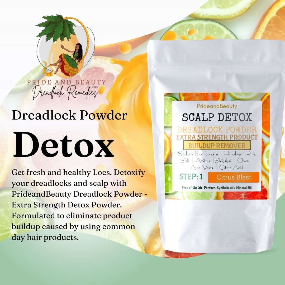 Dreadlock Hair Scalp Detox - Deep Clean Dreadlock Powder - Natural Hair Cleanser for Product Buildup - Step 1