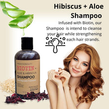 Load image into Gallery viewer, Rice Shampoo and Conditioner Set - Biotin, Hibiscus, and Aloe Shampoo | Hair Regrowth Shampoo and Conditioner.

