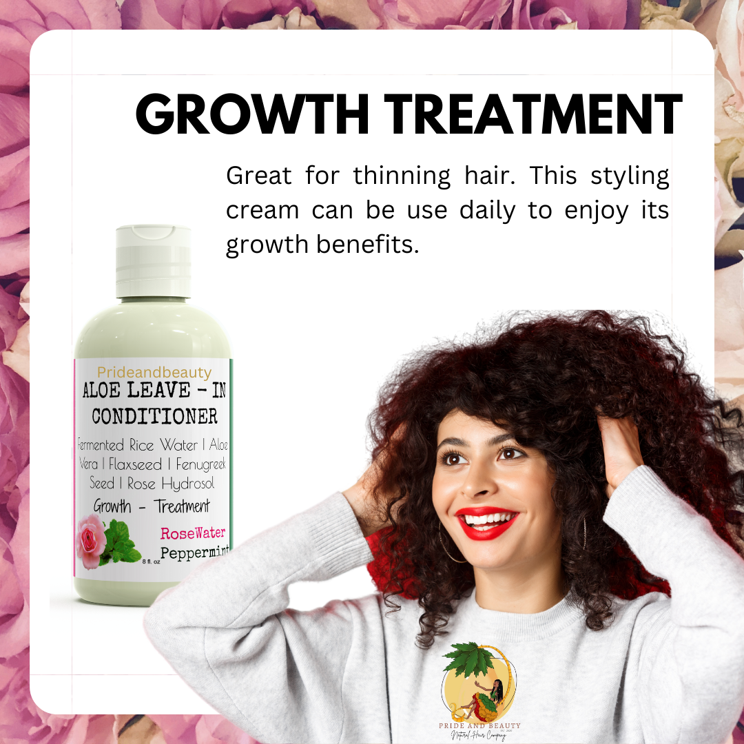 Moisturizing Aloe Vera Leave-In Conditioner | Rice Milk Hair Growth Solution | Flaxseed Gel | Fenugreek + Aloe Vera for Damage Hair Growth