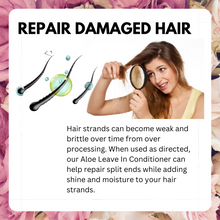 Load image into Gallery viewer, Moisturizing Aloe Vera Leave-In Conditioner | Rice Milk Hair Growth Solution | Flaxseed Gel | Fenugreek + Aloe Vera for Damage Hair Growth
