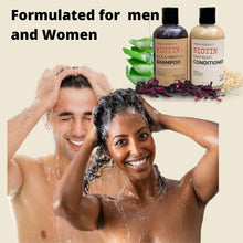 Load image into Gallery viewer, Rice Shampoo and Conditioner Set - Biotin, Hibiscus, and Aloe Shampoo | Hair Regrowth Shampoo and Conditioner.
