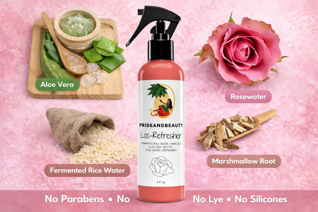 Pride and Beauty Loc-Refresher Spray (Rosewater + Peppermint) — Lightweight Daily Hydration for Locs