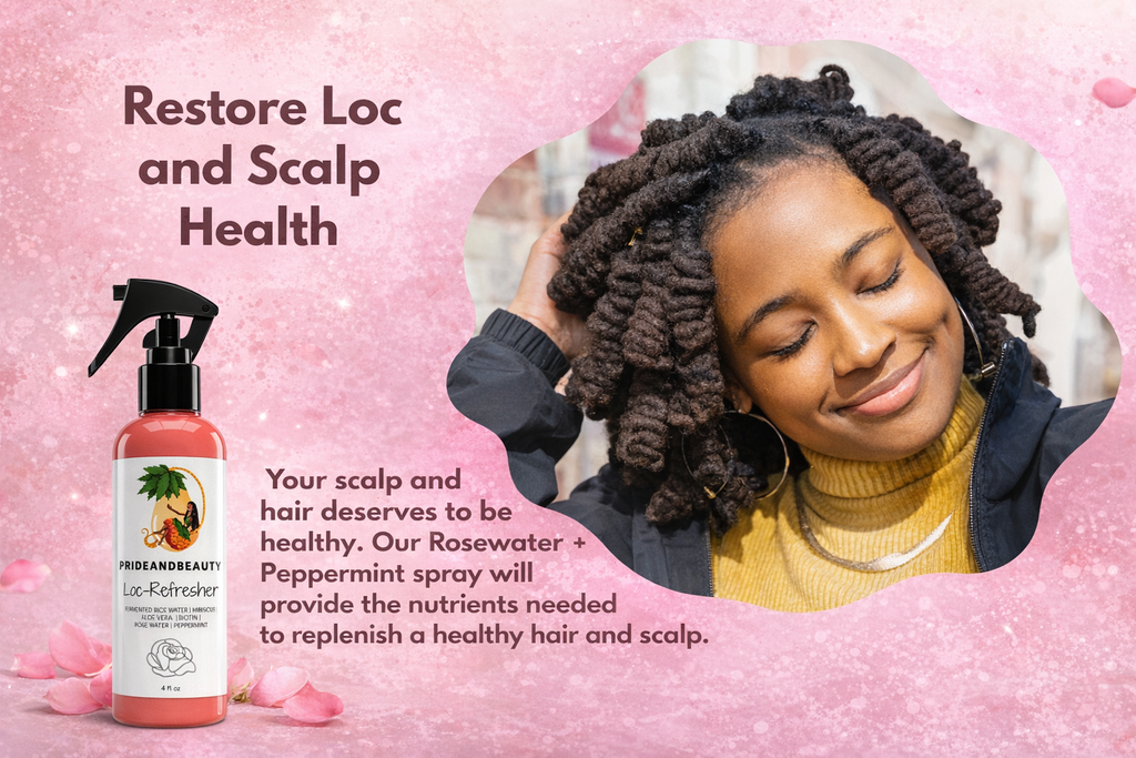 Pride and Beauty Loc-Refresher Spray (Rosewater + Peppermint) — Lightweight Daily Hydration for Locs